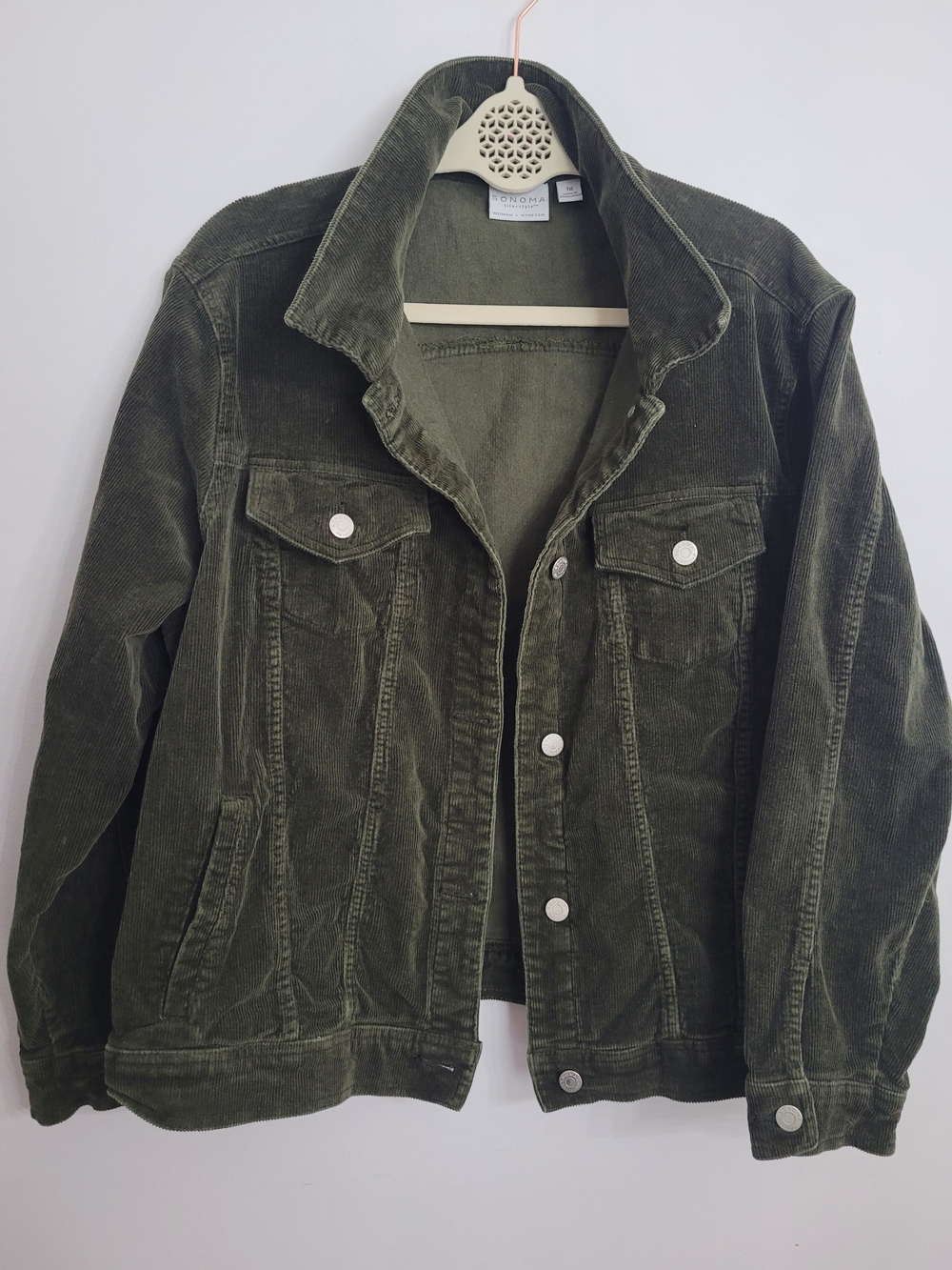 Corduroy Trucker Jacket - Olive Green